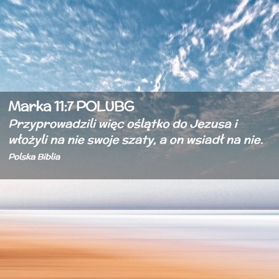 Picture 02 - Marka 11:7 POLUBG - Przyprowadzili więc oślątko do Jezusa i - Bible Verse Picture