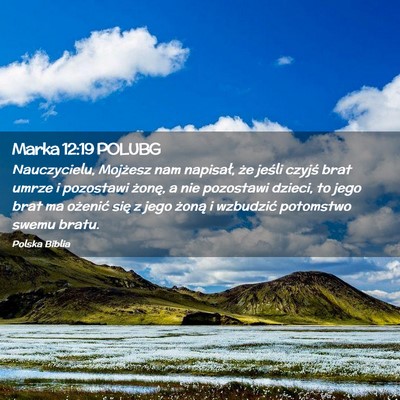 Picture 02 - Marka 12:19 POLUBG - Nauczycielu, Mojżesz nam napisał, że jeśli - Bible Verse Picture