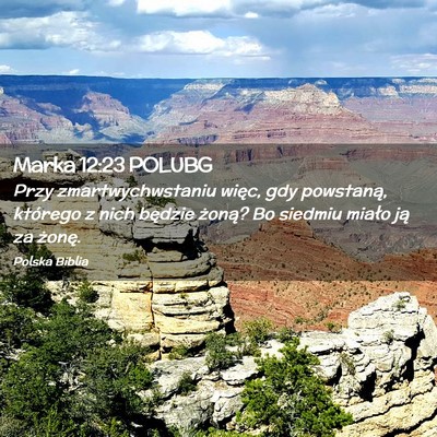 Picture 02 - Marka 12:23 POLUBG - Przy zmartwychwstaniu więc, gdy powstaną, - Bible Verse Picture