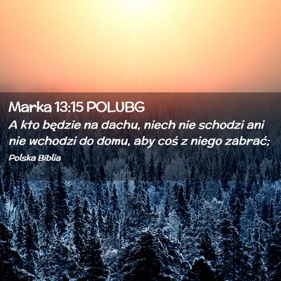 Picture 02 - Marka 13:15 POLUBG - A kto będzie na dachu, niech nie schodzi ani nie - Bible Verse Picture