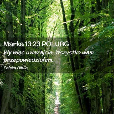 Picture 02 - Marka 13:23 POLUBG - Wy więc uważajcie. Wszystko wam - Bible Verse Picture