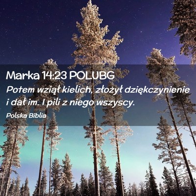 Picture 02 - Marka 14:23 POLUBG - Potem wziął kielich, złożył dziękczynienie - Bible Verse Picture