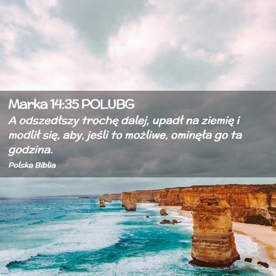 Picture 02 - Marka 14:35 POLUBG - A odszedłszy trochę dalej, upadł na ziemię i - Bible Verse Picture