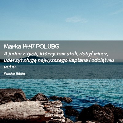 Picture 02 - Marka 14:47 POLUBG - A jeden z tych, którzy tam stali, dobył miecz, - Bible Verse Picture