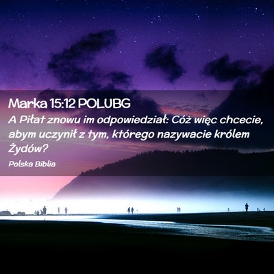 Picture 02 - Marka 15:12 POLUBG - A Piłat znowu im odpowiedział: Cóż więc - Bible Verse Picture