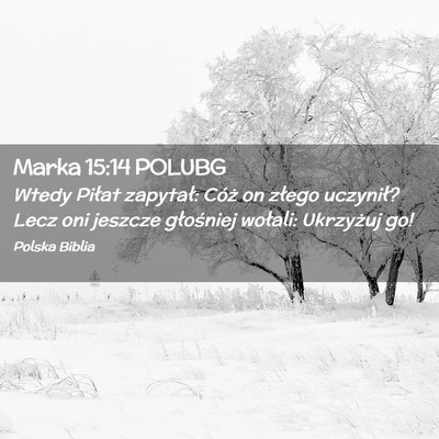 Picture 02 - Marka 15:14 POLUBG - Wtedy Piłat zapytał: Cóż on złego uczynił? - Bible Verse Picture