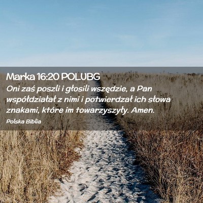 Picture 02 - Marka 16:20 POLUBG - Oni zaś poszli i głosili wszędzie, a Pan - Bible Verse Picture