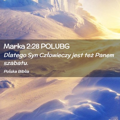 Picture 02 - Marka 2:28 POLUBG - Dlatego Syn Człowieczy jest też Panem - Bible Verse Picture