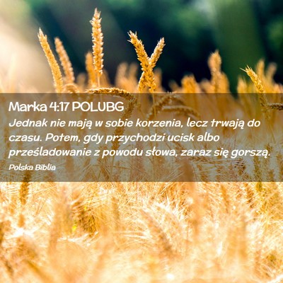 Picture 02 - Marka 4:17 POLUBG - Jednak nie mają w sobie korzenia, lecz trwają - Bible Verse Picture