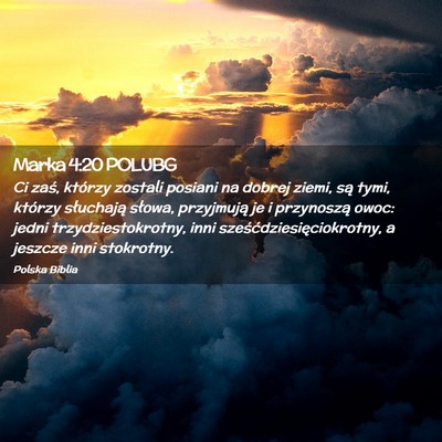 Picture 02 - Marka 4:20 POLUBG - Ci zaś, którzy zostali posiani na dobrej ziemi, - Bible Verse Picture