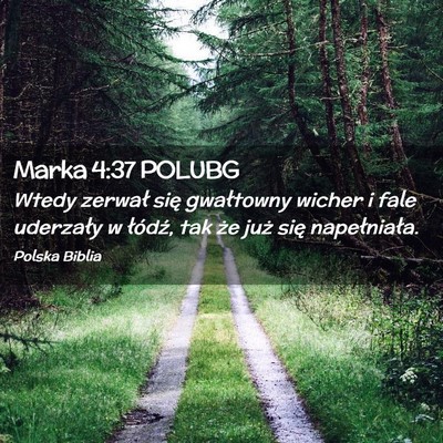Picture 02 - Marka 4:37 POLUBG - Wtedy zerwał się gwałtowny wicher i fale - Bible Verse Picture