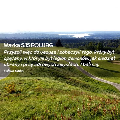 Picture 02 - Marka 5:15 POLUBG - Przyszli więc do Jezusa i zobaczyli tego, który - Bible Verse Picture