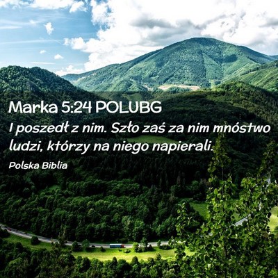 Picture 02 - Marka 5:24 POLUBG - I poszedł z nim. Szło zaś za nim mnóstwo - Bible Verse Picture
