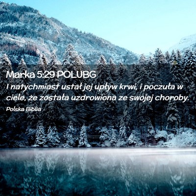 Picture 02 - Marka 5:29 POLUBG - I natychmiast ustał jej upływ krwi, i poczuła - Bible Verse Picture