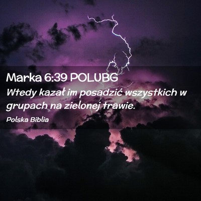 Picture 02 - Marka 6:39 POLUBG - Wtedy kazał im posadzić wszystkich w grupach na - Bible Verse Picture