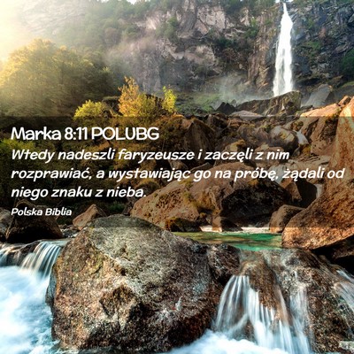 Picture 02 - Marka 8:11 POLUBG - Wtedy nadeszli faryzeusze i zaczęli z nim - Bible Verse Picture