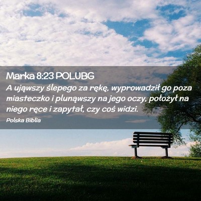 Picture 02 - Marka 8:23 POLUBG - A ująwszy ślepego za rękę, wyprowadził go - Bible Verse Picture