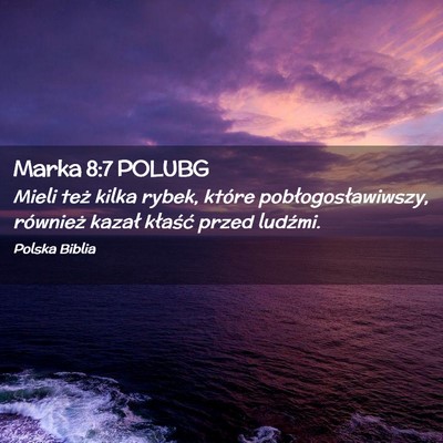 Picture 02 - Marka 8:7 POLUBG - Mieli też kilka rybek, które - Bible Verse Picture
