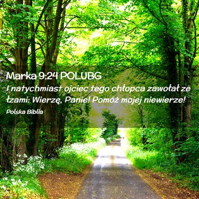 Picture 02 - Marka 9:24 POLUBG - I natychmiast ojciec tego chłopca zawołał ze - Bible Verse Picture