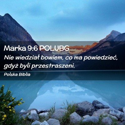 Picture 02 - Marka 9:6 POLUBG - Nie wiedział bowiem, co ma powiedzieć, gdyż - Bible Verse Picture