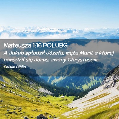 Picture 02 - Mateusza 1:16 POLUBG - A Jakub spłodził Józefa, męża Marii, z - Bible Verse Picture