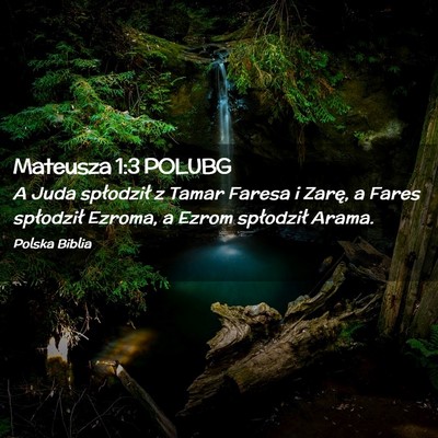 Picture 02 - Mateusza 1:3 POLUBG - A Juda spłodził z Tamar Faresa i Zarę, a Fares - Bible Verse Picture