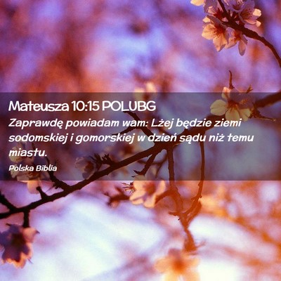 Picture 02 - Mateusza 10:15 POLUBG - Zaprawdę powiadam wam: Lżej będzie ziemi - Bible Verse Picture