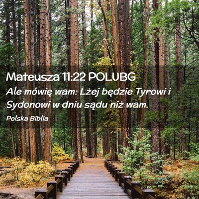 Picture 02 - Mateusza 11:22 POLUBG - Ale mówię wam: Lżej będzie Tyrowi i Sydonowi - Bible Verse Picture
