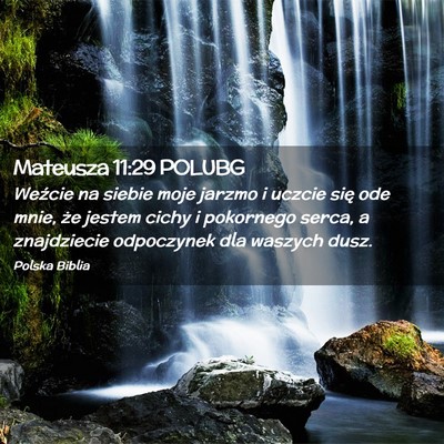 Picture 02 - Mateusza 11:29 POLUBG - Weźcie na siebie moje jarzmo i uczcie się ode - Bible Verse Picture