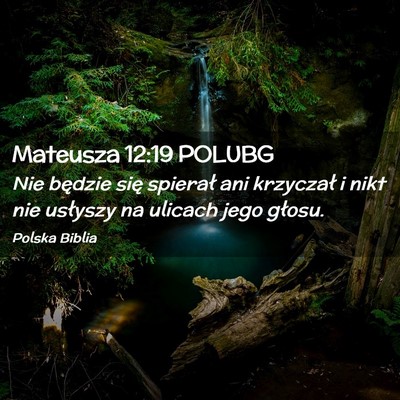 Picture 02 - Mateusza 12:19 POLUBG - Nie będzie się spierał ani krzyczał i nikt - Bible Verse Picture