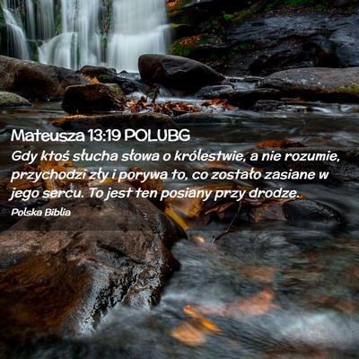 Picture 02 - Mateusza 13:19 POLUBG - Gdy ktoś słucha słowa o królestwie, a nie - Bible Verse Picture