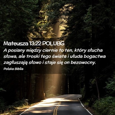 Picture 02 - Mateusza 13:22 POLUBG - A posiany między ciernie to ten, który słucha - Bible Verse Picture