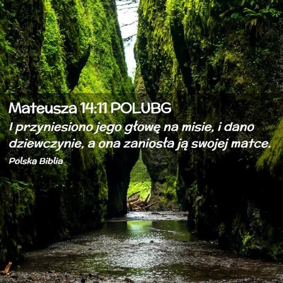 Picture 02 - Mateusza 14:11 POLUBG - I przyniesiono jego głowę na misie, i dano - Bible Verse Picture