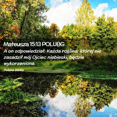 Picture 02 - Mateusza 15:13 POLUBG - A on odpowiedział: Każda roślina, której nie - Bible Verse Picture