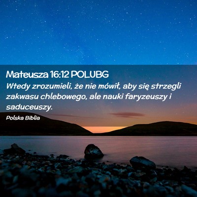 Picture 02 - Mateusza 16:12 POLUBG - Wtedy zrozumieli, że nie mówił, aby się - Bible Verse Picture