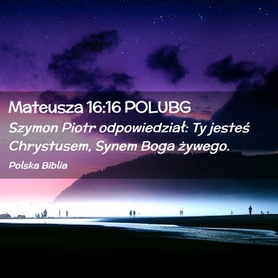 Picture 02 - Mateusza 16:16 POLUBG - Szymon Piotr odpowiedział: Ty jesteś - Bible Verse Picture