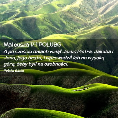 Picture 02 - Mateusza 17:1 POLUBG - A po sześciu dniach wziął Jezus Piotra, Jakuba - Bible Verse Picture