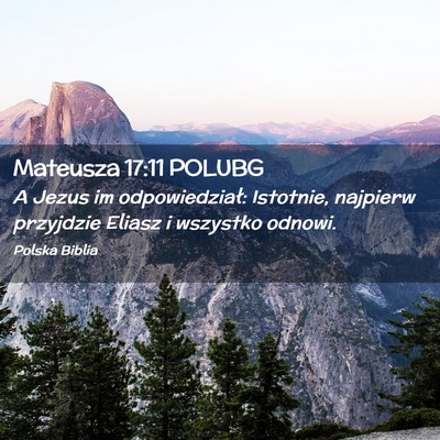 Picture 02 - Mateusza 17:11 POLUBG - A Jezus im odpowiedział: Istotnie, najpierw - Bible Verse Picture
