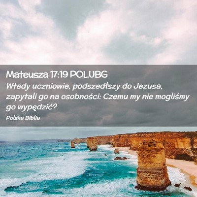 Picture 02 - Mateusza 17:19 POLUBG - Wtedy uczniowie, podszedłszy do Jezusa, zapytali - Bible Verse Picture
