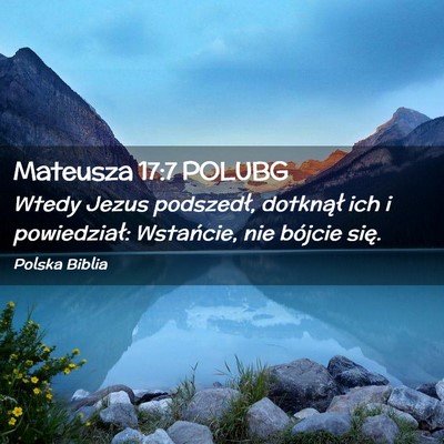 Picture 02 - Mateusza 17:7 POLUBG - Wtedy Jezus podszedł, dotknął ich i - Bible Verse Picture
