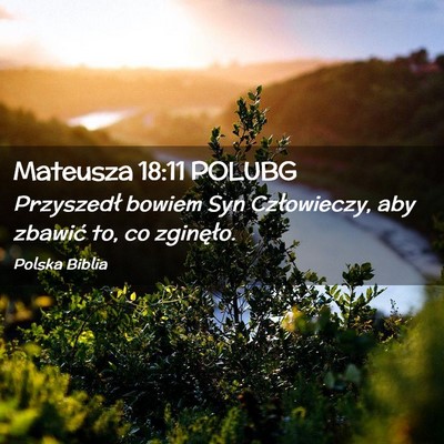 Picture 02 - Mateusza 18:11 POLUBG - Przyszedł bowiem Syn Człowieczy, aby zbawić - Bible Verse Picture