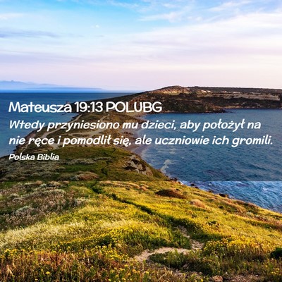 Picture 02 - Mateusza 19:13 POLUBG - Wtedy przyniesiono mu dzieci, aby położył na - Bible Verse Picture