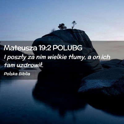 Picture 02 - Mateusza 19:2 POLUBG - I poszły za nim wielkie tłumy, a on ich tam - Bible Verse Picture