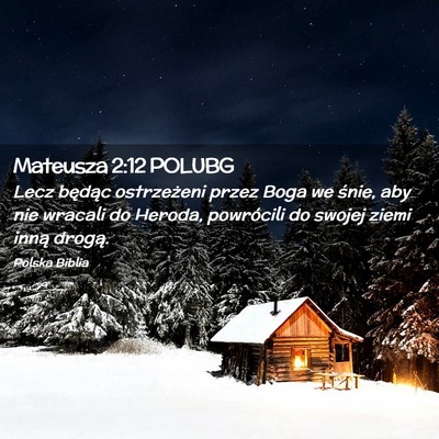 Picture 02 - Mateusza 2:12 POLUBG - Lecz będąc ostrzeżeni przez Boga we śnie, aby - Bible Verse Picture