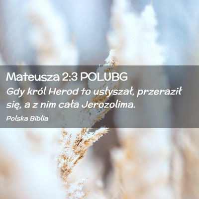 Picture 02 - Mateusza 2:3 POLUBG - Gdy król Herod to usłyszał, przeraził się, a - Bible Verse Picture