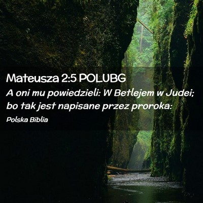 Picture 02 - Mateusza 2:5 POLUBG - A oni mu powiedzieli: W Betlejem w Judei; bo tak - Bible Verse Picture