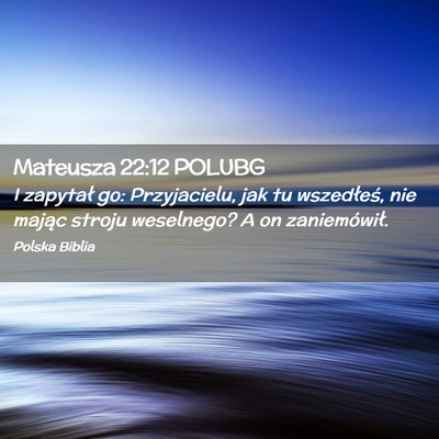 Picture 02 - Mateusza 22:12 POLUBG - I zapytał go: Przyjacielu, jak tu wszedłeś, - Bible Verse Picture