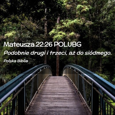 Picture 02 - Mateusza 22:26 POLUBG - Podobnie drugi i trzeci, aż do - Bible Verse Picture