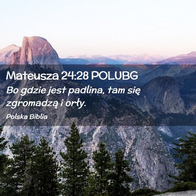 Picture 02 - Mateusza 24:28 POLUBG - Bo gdzie jest padlina, tam się zgromadzą i - Bible Verse Picture
