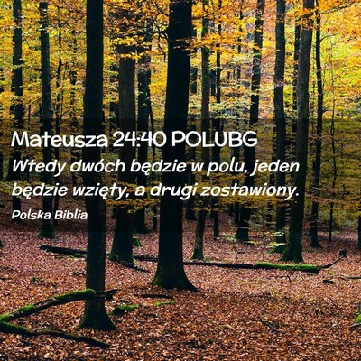 Picture 02 - Mateusza 24:40 POLUBG - Wtedy dwóch będzie w polu, jeden będzie - Bible Verse Picture